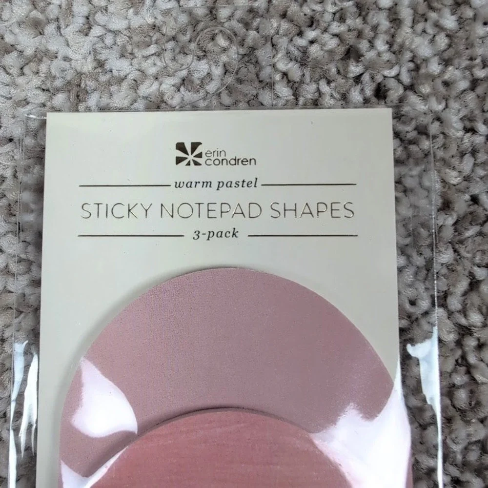 Erin Condren Warm Pastel Sticky Notepad Shapes 3 Pack Adhesive Sheets